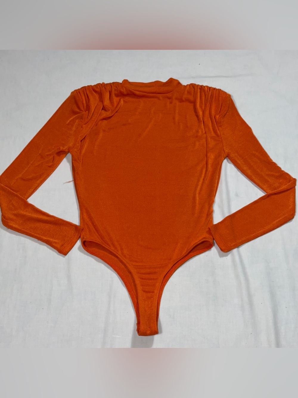 NWT JLUXLABEL Orange Ruched Bodysuit Midi Skirt 2 Piece Set M    O96 - Picture 6 of 9